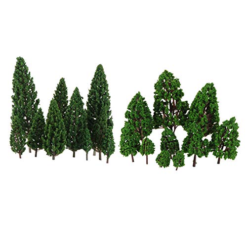 Garneck 22pcs Mini Model Trees Set Architecture Landscape Model Landscape Model Trees Railway DIY Landscape Decoration