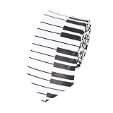 SHISHUAN Men's Black & White Piano Keyboard Necktie Birthday Wedding Party Daily 2”Festival Neckties Suit Accessories