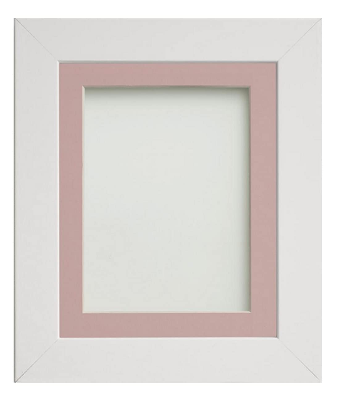 Frame Company Watson White Picture Photo Frame fitted with Perspex, 20x16 inch with Pink Mount for image size 15x10 inch