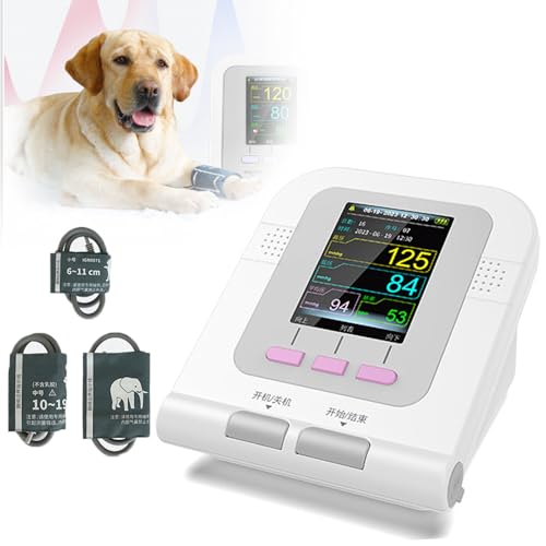Equipo Veterinario Digital, Tensiómetro Veterinario, Gran Pantalla En Color, Almacenamiento De 100 Conjuntos De Datos, Función De Análisis De Software, Con 3 Tamaños De Manguito Diferentes, Para Perro