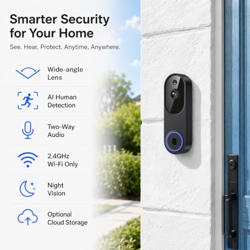 Wireless Indoor Outdoor Security Camera, Battery Video Doorbell Camera - Image 5