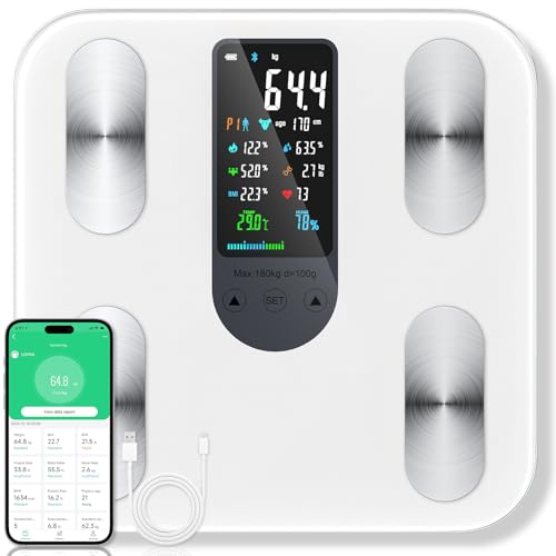 RWSRW Balance Pèse Personne, Pèse-Personne Numérique, Balance Connectée Bluetooth Haute...