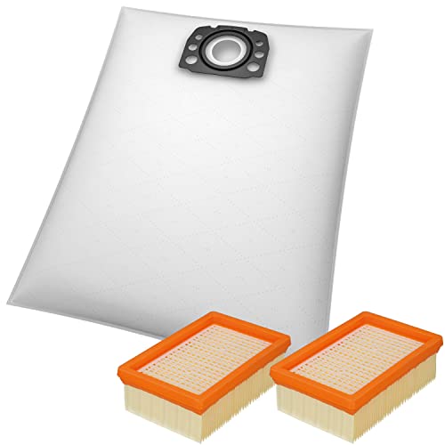 McFiltro - 10 bolsas para polvo + 2 filtros compatible con Kärcher WD4 P S V-20/5/22, WD5 P V-25/5/22, WD6 P S V-30/6/22/T, MV4, MV5, MV6 Alternativa para Kärcher KFI 487 como KFI 4410 - Tipo KA 33