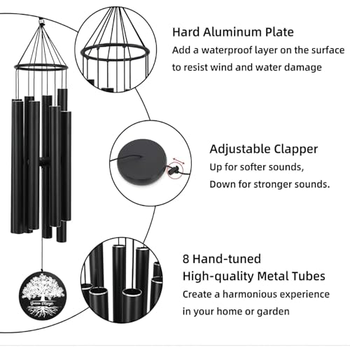 Image of Personalized Retirement Wind Chimes for Outside, 36 inch Happy Retirement Gift for Women, Men, Coworker, Colleague, Boss, Teacher, Nurse, Friend, Going Away Garden Patio Decor