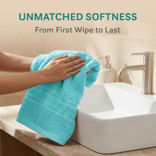Image of MYTRIDENT Trident Hand Towels, 100% Cotton, Highly Absorbent, Super Soft, 2 Piece Hand Towel Set, 400 GSM, Hand Towel Set of 2,Gym - Spa Towel, Comfort Living Towel-Sea Green | Highly Absorbent, Super Soft, Gym Towel, Spa Towel, Comfort Living