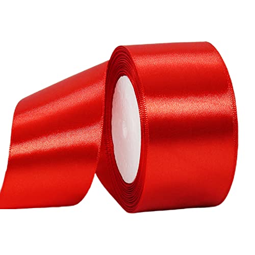 50mm Wide Red Ribbon Thick Christmas Ribbon for Gift Wrapping 22m