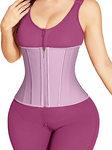 Shapshe Waist Trainer For Women, Workout Sports Girdle With Zipper, Body Shaper For Tummy Control Pink #TOP7