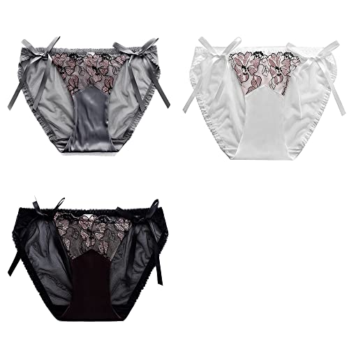 Sous-vêtement hipster sans couture lot de 3 culottes invisibles stretch WENJUN taille M