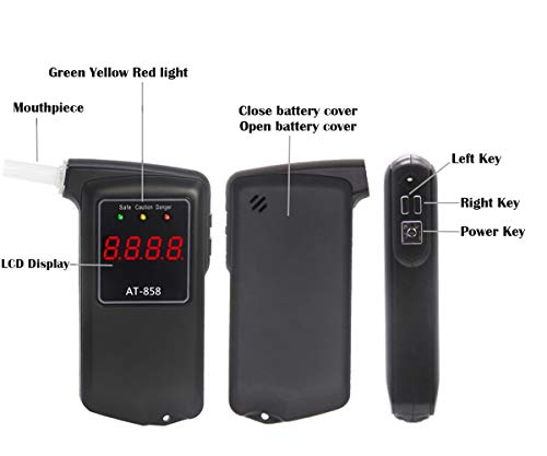 Breathalyzer, Professional-Grade Accuracy Breathalyzer to Tester with 10 Mouthpieces, Portable Breathalyzer Alcohol Tester for Personal & Professional with LCD Display for Drivers Or Home Use