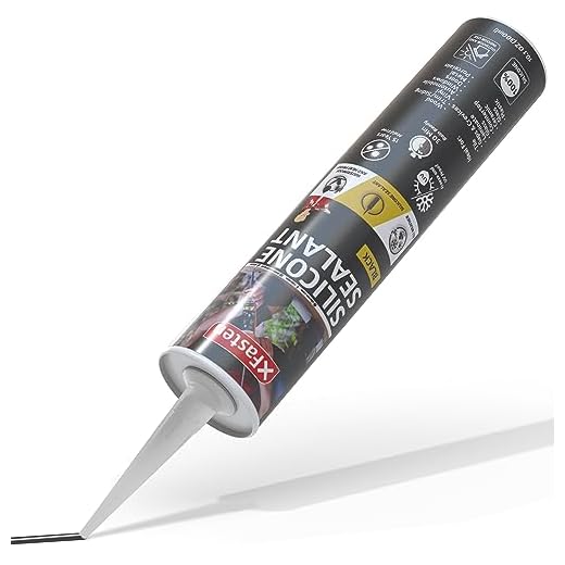 XFasten Silicone Sealant Waterproof Black Cartridge, 10.1 oz (Single Pack) Black Caulking Silicone Adhesive Sealant Cartridge for RV, General Use, Window, Door, Glass, Automotive Leak Sealing