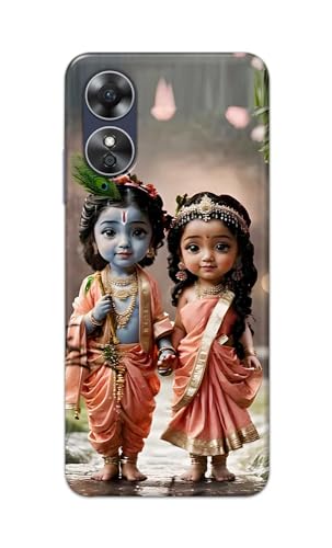Image of Printed Hard Back Cover for Oppo A17K Back Cover (Radha Krishna Love -J2) -190724(EA)