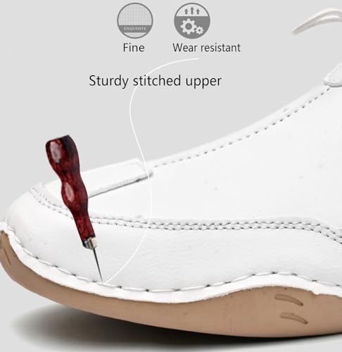 Men's Leather Outdoor Non-Slip Driving Loafers Comfortable Hand-Stitched Soft Casual Shoes Round Toe Lightweight Hiking Shoes4