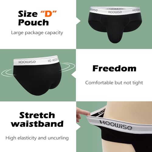 Men's Underwear Briefs Plus Size D Pouch Soft Silky Touch Underpants 3 Pack4