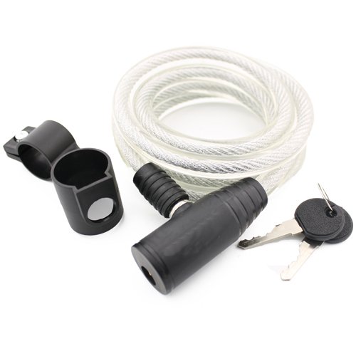 TOPZONE72" inch Extra Long Heavy Duty 12mm Cable Self Coiling Keyed Bicycle Bike Lock with Mount