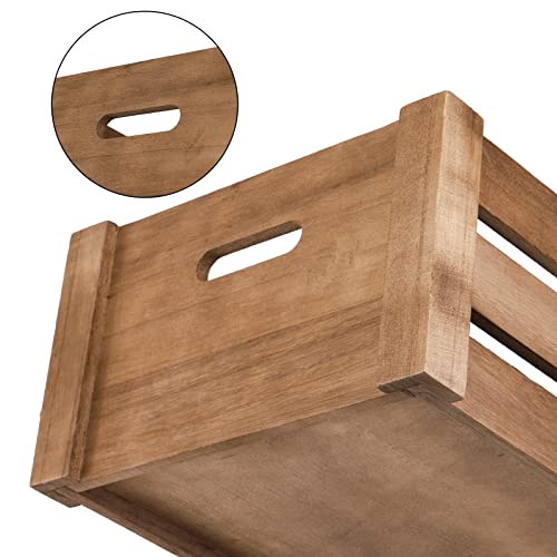 Lawei Set Of 3 Wood Nesting Storage Crates With Handle, Rustic Decorative Wooden Crates Distressed Crates Storage Container For Storage Display Decoration #TOP2