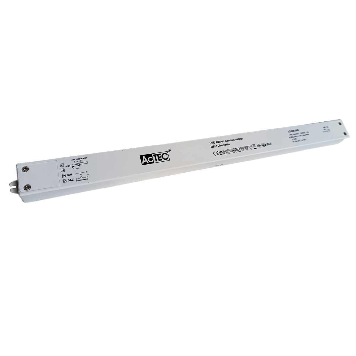 Fuente de alimentación Super Slim 24 V 240 W, regulable DALI2 Push botón, voltaje constante, LED Driver tipo balast, 450 x 32 x 23 mm