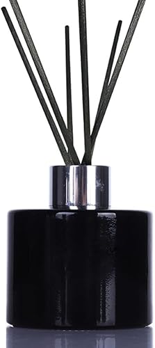 1 botella difusora de vidrio vacía de 4.1 fl oz4 onzas, frascos difusores negros, contenedor de almacenamiento de aromaterapia, accesorios de