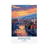 QITUBVAF Sarajevo Reise-Poster, Wandkunst, Leinwand-Poster, 