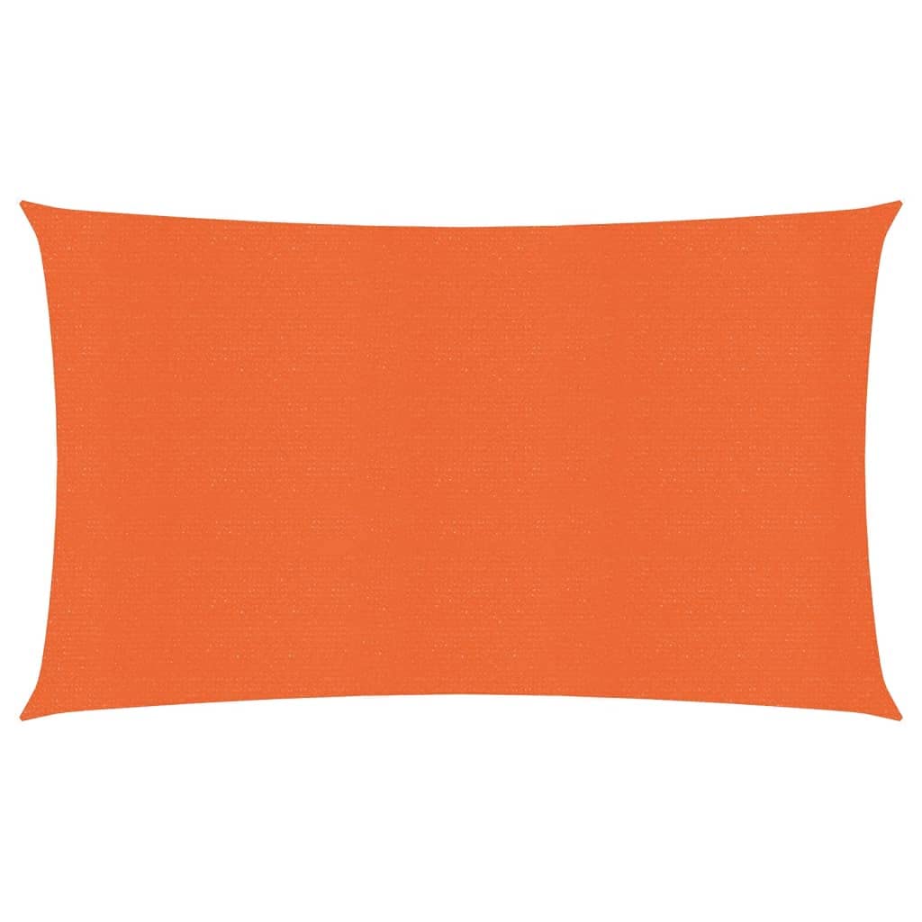 Voile d'ombrage rectangulaire orange 4x7m en PEHD 160g/m² avec cordes et fixations inox pour jardin