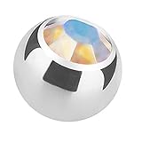 Marke: Piercingfaktor. 1 Stück. Material: Edelstahl + Kristall. Kugel Größe: 3 mm, 4 mm, 5 mm, 6 mm je nach Auswahl! Innengewinde: 1,2 mm, 1,6 mm je nach Auswahl! Farbe Kugel: Silber. Farbe Kugel: Schwarz. Farbe Kristall: Rainbow, Regenbogen, Multicolor, Bunt, Mehrfarbig, Farbig, Lila, Violett, Flieder, Blau, Aqua, Hellblau, Türkis, Clear, Pink, Rosa, Grün, Schwarz, Rot, Tanzanite, Topas je nach Auswahl. Hinweis: 