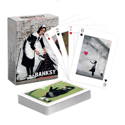 Banksy Spielkarten - Klassisches & nachhaltiges Kartenspiel aus Papier für Erwachsene & Kinder – Kartendeck mit Banksy-Kunstmotiven für Poker, Bridge, Rommé (1 x Kartendeck)