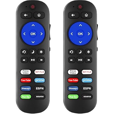 (Pack of 2) Replacement Remote Compatible with Roku TV Remote, for Hisense/Onn/TCL/Element/Sharp/Hitachi/LG/Sanyo/JVC/Magnavox/RCA/Philips/Westinghouse Roku Built-in Smart TV
