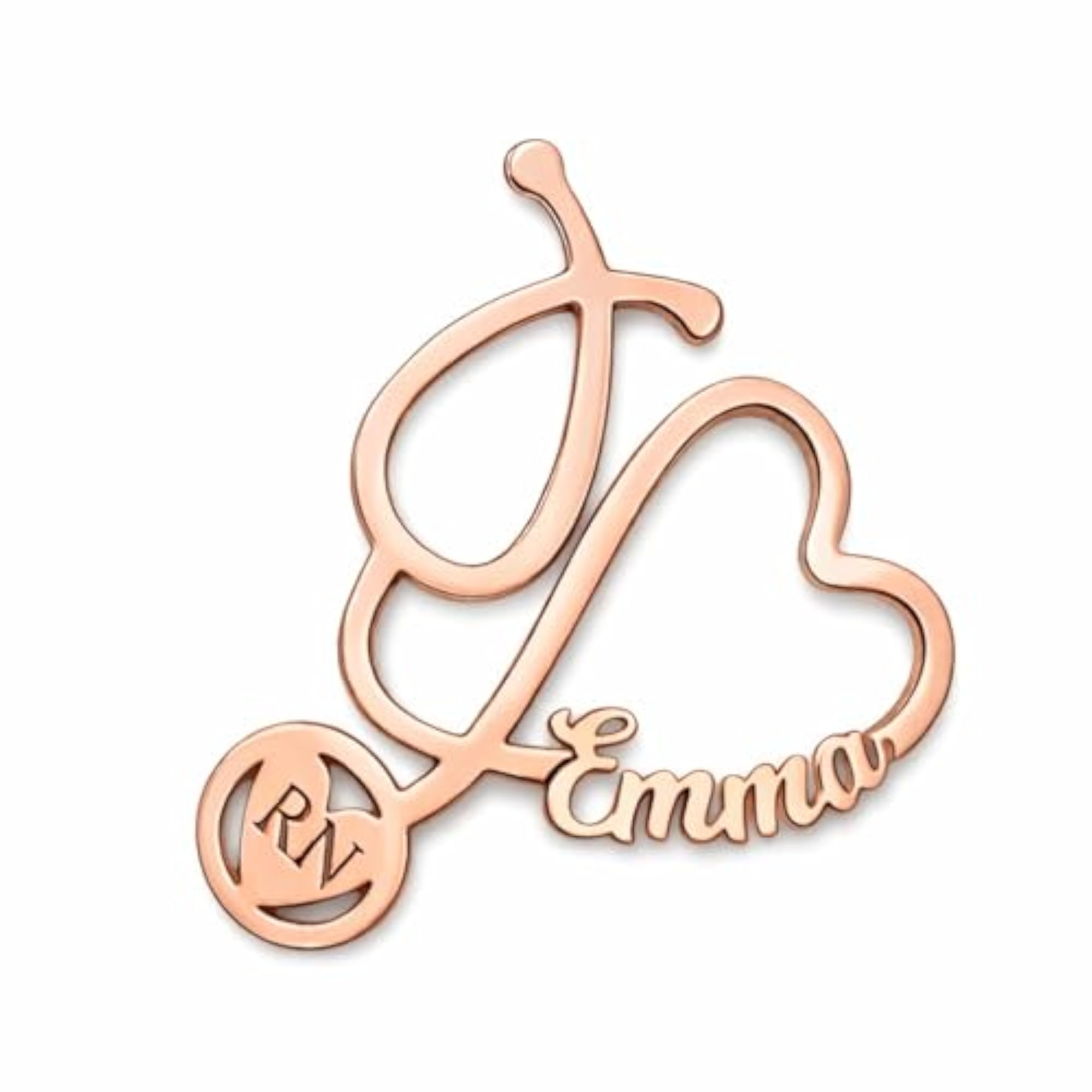 Personalized Stethoscope Name Brooch Pin for Doctors and Nurses
