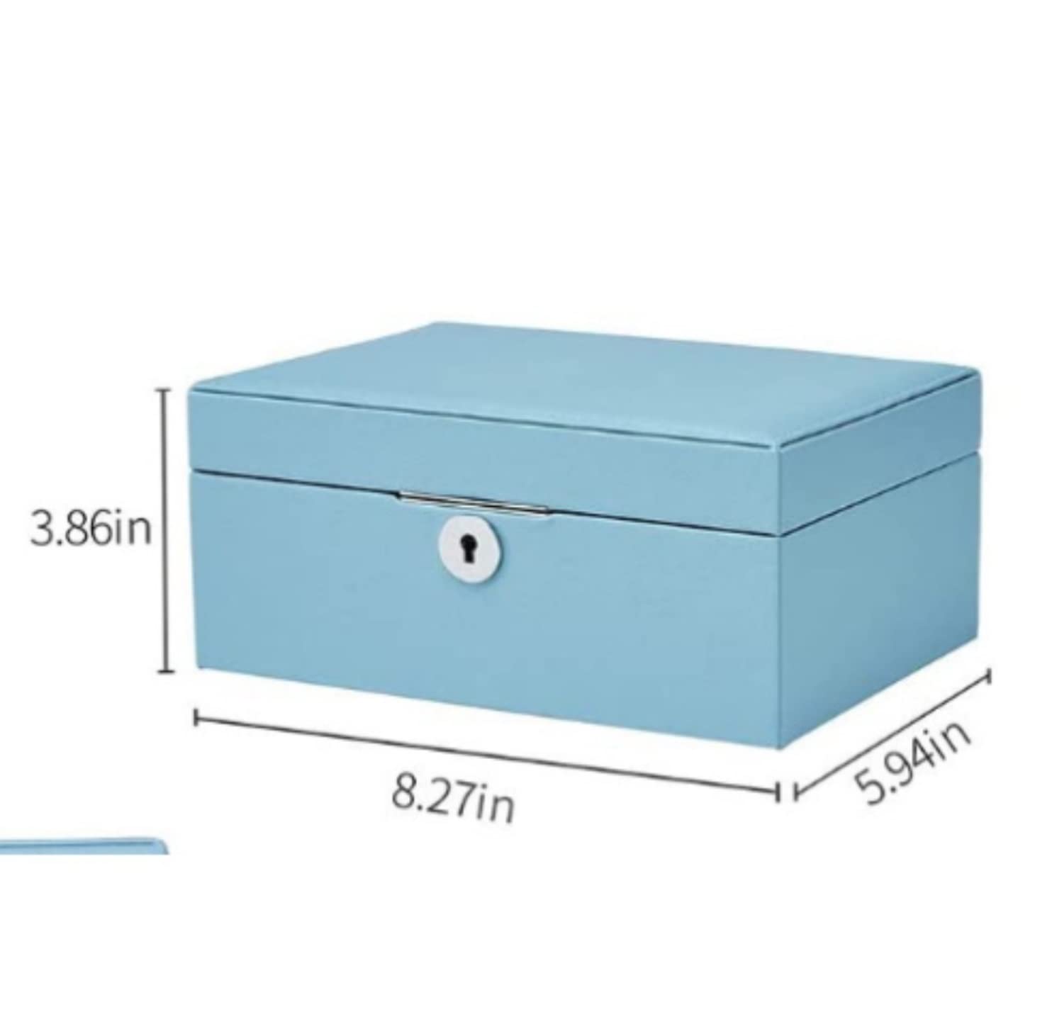 Caja De Joyería Caja de joyería Caja de joyería con Cerradura Organizador Estuche de Viaje con Espejo Anillos Collar Almacenamiento de Joyas Organizador De Joyas(White)