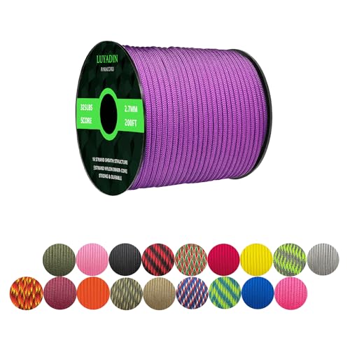 LUYADIN Paracord 325lb Diameter 2.7mm - 5 Strand Parachute Spool Cord - 100ft 200ft,Paracord for Camping,Hiking,Fishing,Outdoor and DIY
