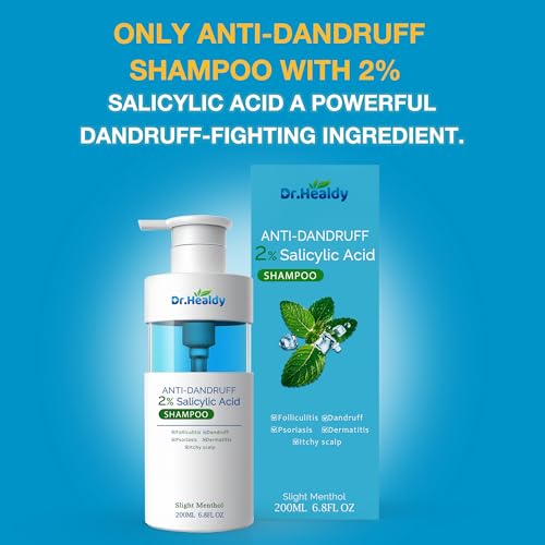Image of Dr.Healdy Anti-Dandruff Shampoo and conditioner set-2% Salicylic Acid,Stop Flaky and Itchy Scalp - Sulfate Paraben Free, Intense Care for Women and Me 13.6 FL Oz (Pack of 2)
