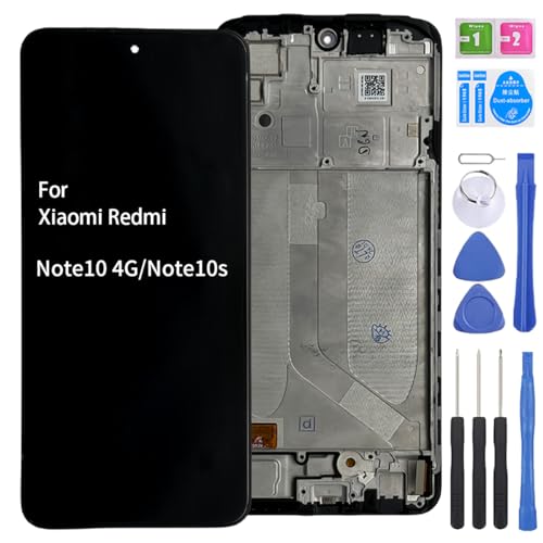 iYAiYO Pantalla LCD Pantalla Digitalizador Pantalla Táctil Recambio Compatible con Redmi Note 10 4G / Note 10S M2101K7AI, M2101K7BG OLED Pantalla Completa con Marco Negro