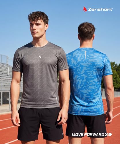 Image of ZENSHARK Gym T-Shirt for Men| Dry Fit Workout Sports T-Shirt | Quick Dry Breathable Polyester Fabric with Half Sleeve Round Neck | Running Gym Wear Active Wear for Training