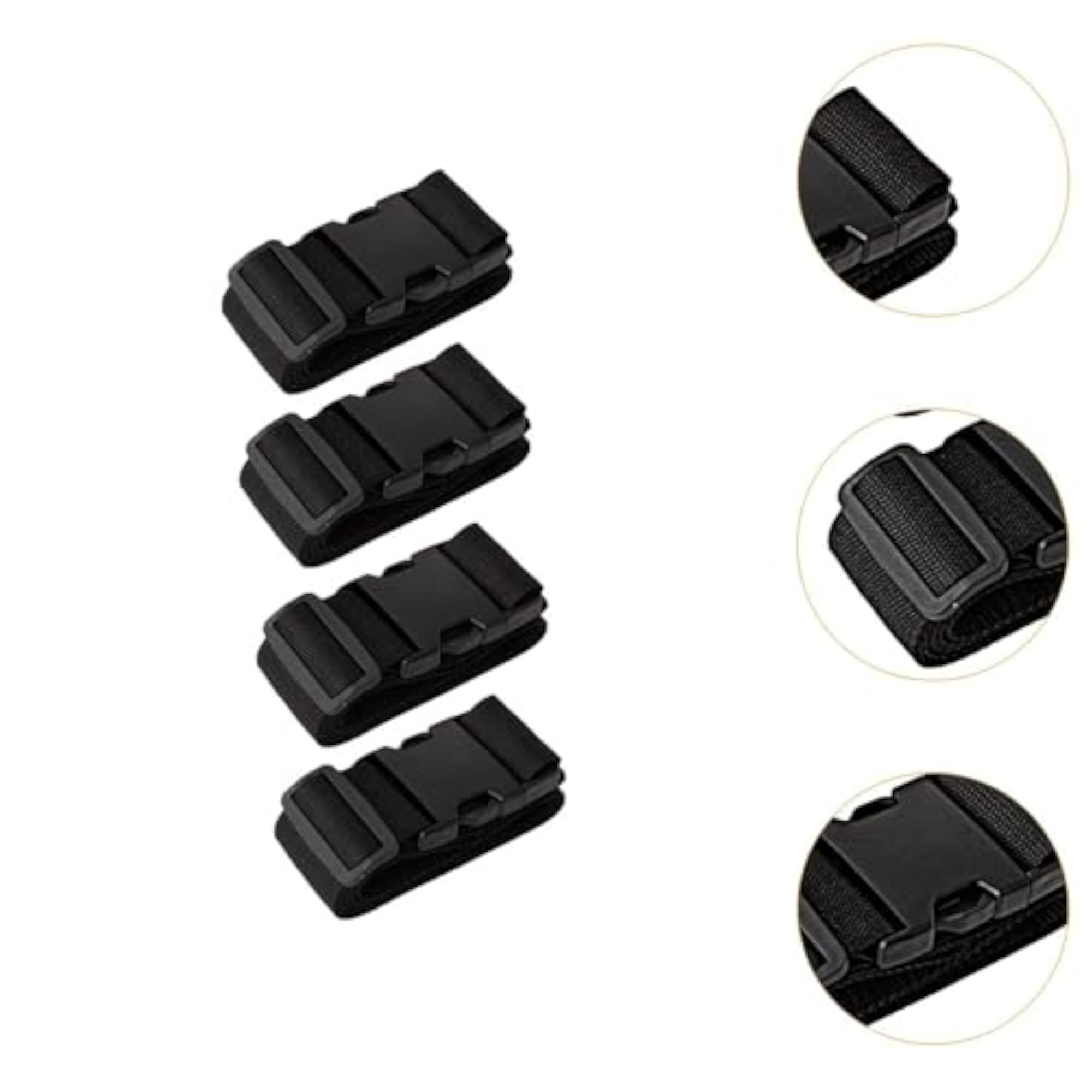 Adjustable Luggage Straps, 4Pcs Set, Black