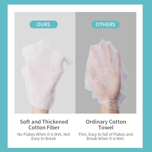 Toalha de rosto descartável com 120 unidades de toalhas de rosto 100% algodão, lenços faciais extra