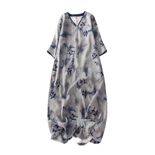 Robe vintage en coton style chinois idéale pour vos vacances au bord de mer