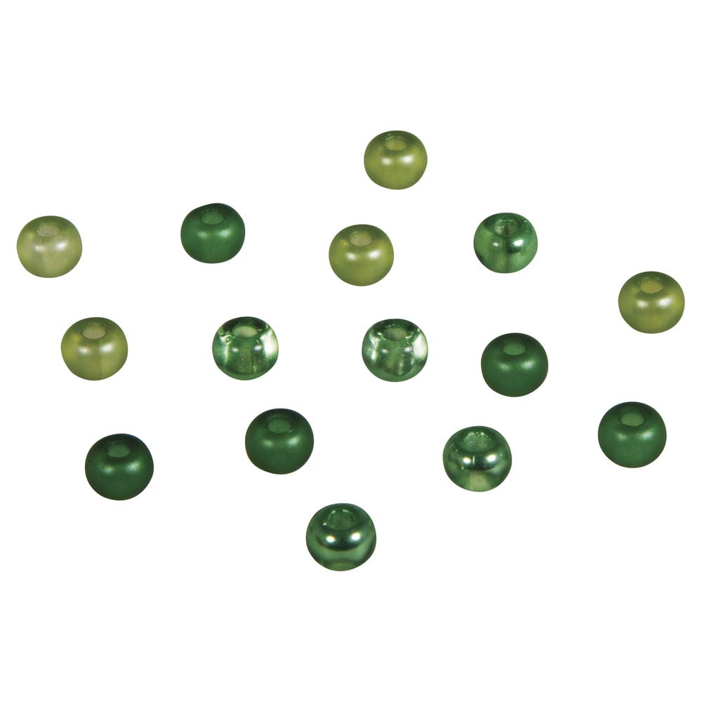 Rayher 14799412 Seed Beads Mix with Large Hole, 5.5 mm Diameter, Green Tones