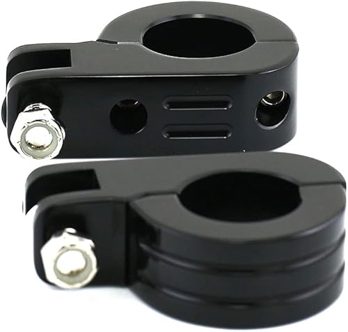 Kits de montaje de abrazadera P de clavija de pie de carretera de 1 12" (38 mm) compatibles con barras de motor Harley Touring Road King, negro