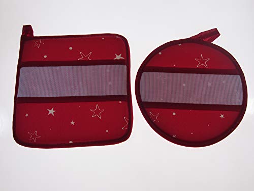 Coppia presine da cucina con tela aida natale