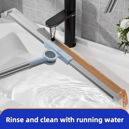 Image of Professional Floor Squeegee for Shower Bathroom Kitchen Home Adjustable 41.3 inch /52.3 inch Long Handle Floor Squeegee for Concrete Floor for Cleaning(50CM)