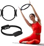 Gaiam Pilates Ring 15" Fitness Circle - Lightweight & Durable Foam Padded Handles | Flexible Resistance Exercise Equipment for Toning Arms, Thighs/Legs & Core, Black