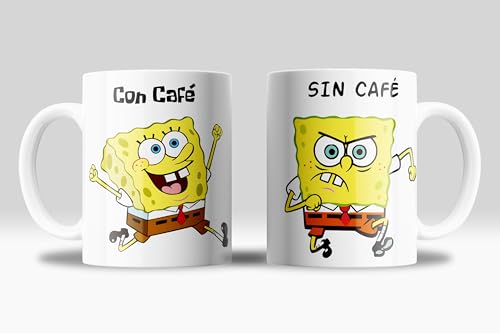 newseny Taza Divertida con Personajes de Dibujos - Frase ´Con