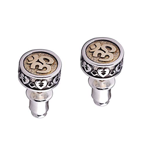 Vintage 925 Sterling Silber Mantra Om Ohrstecker mit Herz...