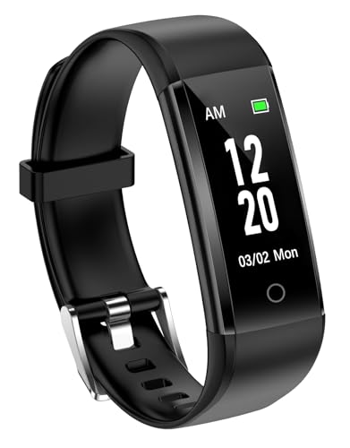 Pedometer Watch (No Bluetooth No APP No Phone Required), Simple Fitness Tracker for Men Women with Steps/Calories Counter Time/Date Display IP68 Waterproof (Midnight Black)