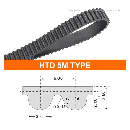 Courroie de distribution HTD 5M 525mm caoutchouc synchrone largeur 50mm