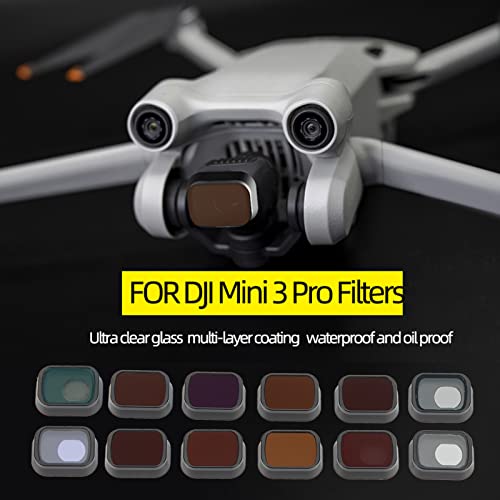 Akozon Filtro de câmera de drone, filtro de lente de câmera de drone de 12 peças MRC UV CPL ND8 ND16