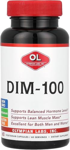 Olympian Labs DIM Supplement 100mg - Daily Capsules - Diindolylmethane for Men and Women 100 Mg 60 Count
