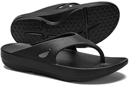 Shinehoom Orthopedic Sandals for Men Arch Support Recovery Flip Flops Pillow Soft Summer Beach shoes (Black, Adult, Men, 10, Numeric, US Footwear Size System, Medium)