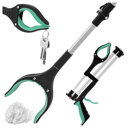 DRBIT Litter Picker Grabber Stick Handy Helping Hand Grabber for Disabled Foldable Litter Grabber with Non-Slip Jaws Portable Grabber Pickup Tool Grabber Reaching Aid for Elderly Indoor Outdoor 43in Z