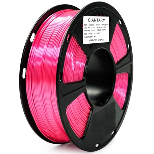 Image of GIANTARM 3D Printer PLA Filament, Shiny Silk Rose Pink Magenta Toughness Enhanced Filament with 1.75mm Dimensional Accuracy + /-0.03mm, 1080 Feet per Roll, Vacuum Packaging, for Most 3D FDM Printer