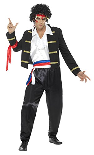 SMIFFYS Costume New Romantic anni '80, nero, con